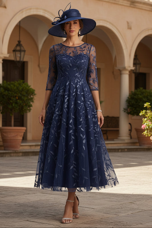 Scoop Lace Sequins Mother of the Bride Dresses