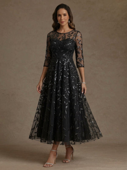 Scoop Lace Sequins Mother of the Bride Dresses