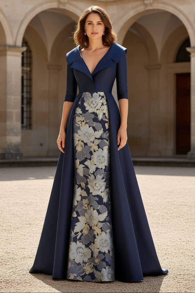 Column Shirt Collar Satin Mother of the Bride Dress