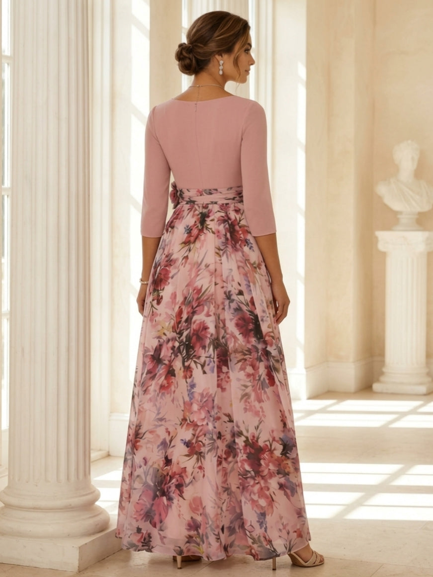 Princess V-Neck Elastic Chiffon Mother of the Bride Dress
