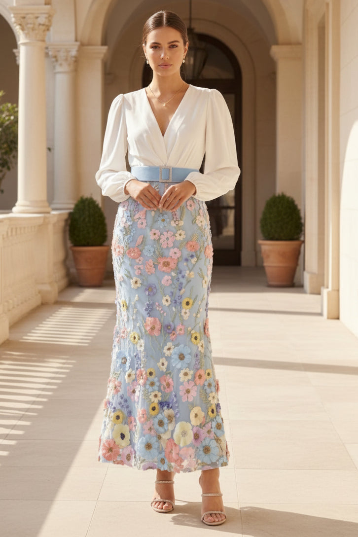Mermaid V-Neck Taffeta Mother of the Bride Dress