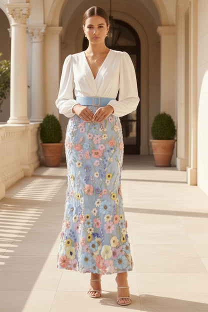 Mermaid V-Neck Taffeta Mother of the Bride Dress
