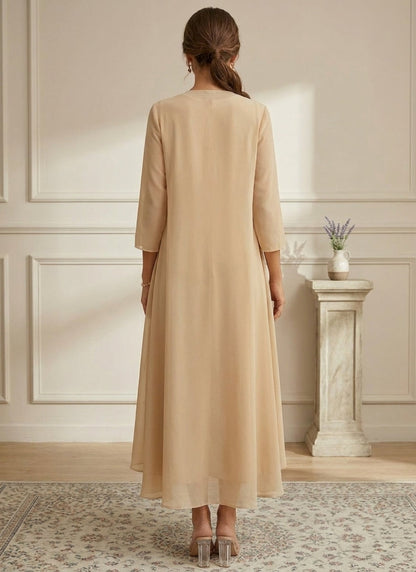 A-Line Scoop Chiffon Mother of the Bride Dress
