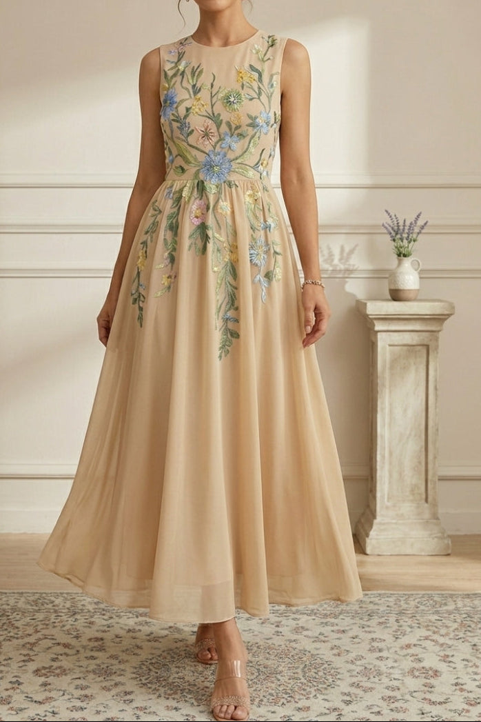 A-Line Scoop Chiffon Mother of the Bride Dress