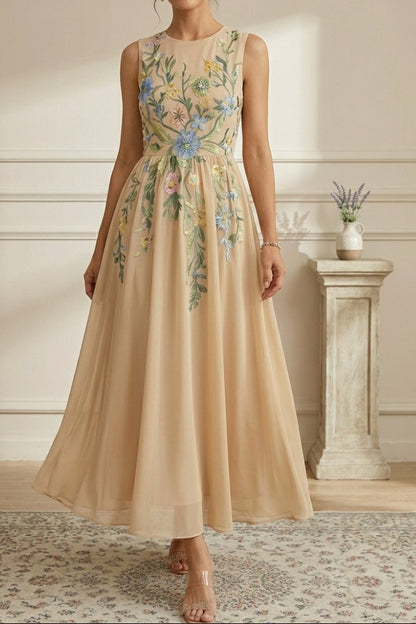 A-Line Scoop Chiffon Mother of the Bride Dress