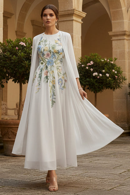 A-Line Scoop Chiffon Mother of the Bride Dress