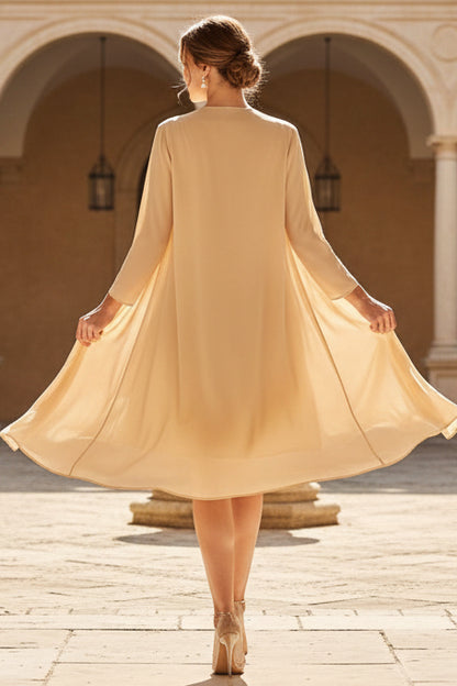 Sheath Scoop Chiffon Mother of the Bride Dress