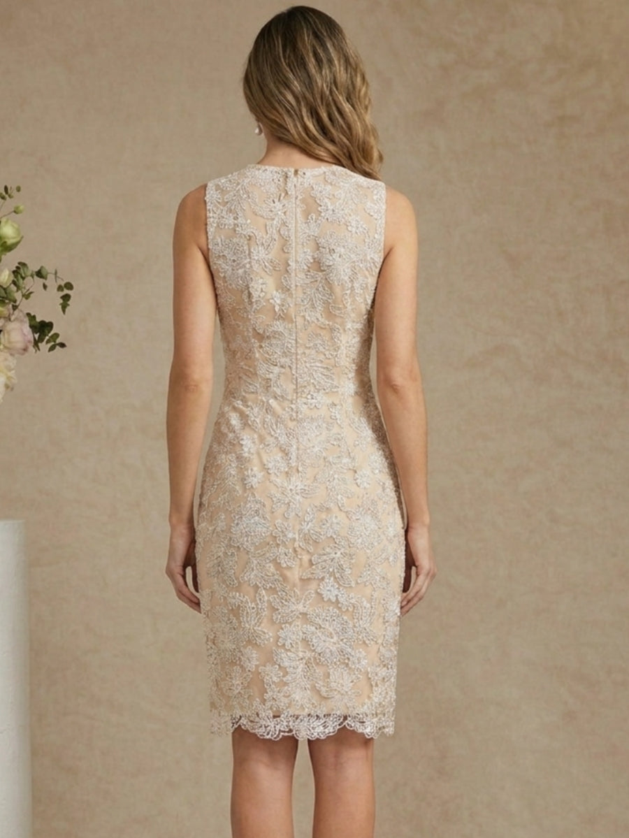 Sheath Scoop Chiffon Mother of the Bride Dress