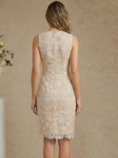 Sheath Scoop Chiffon Mother of the Bride Dress