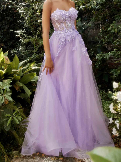 Princess Sweetheart Short Sleeves Floor-length Long Prom Dress