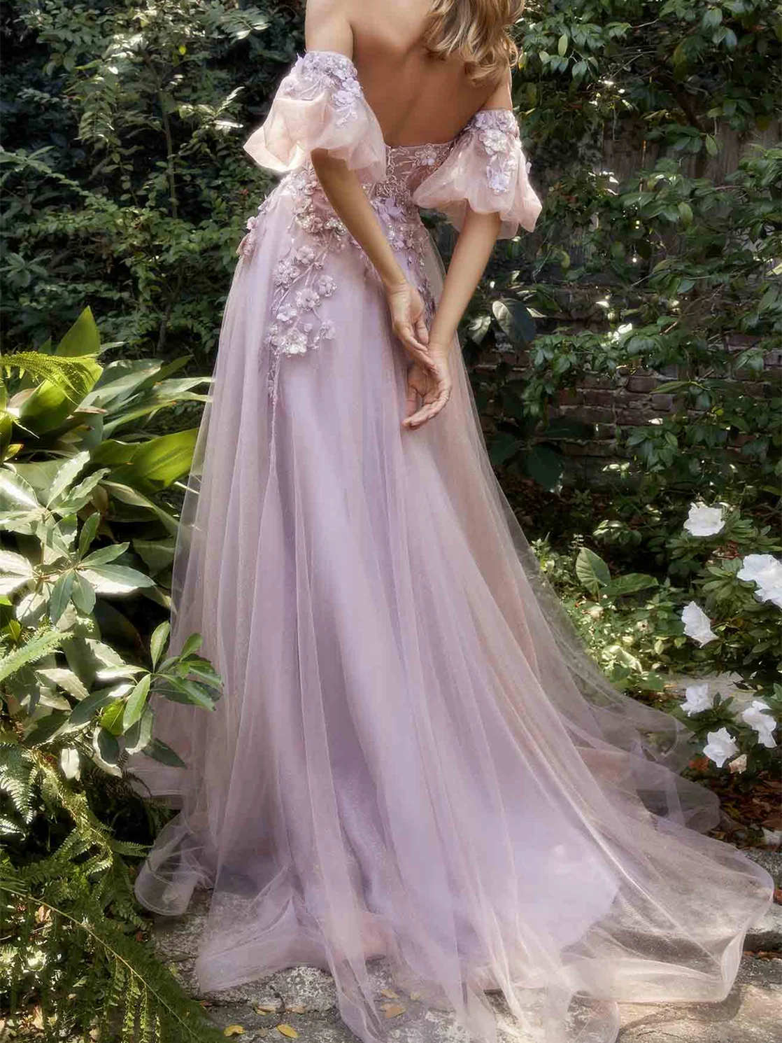 Princess Sweetheart Short Sleeves Floor-length Long Prom Dress