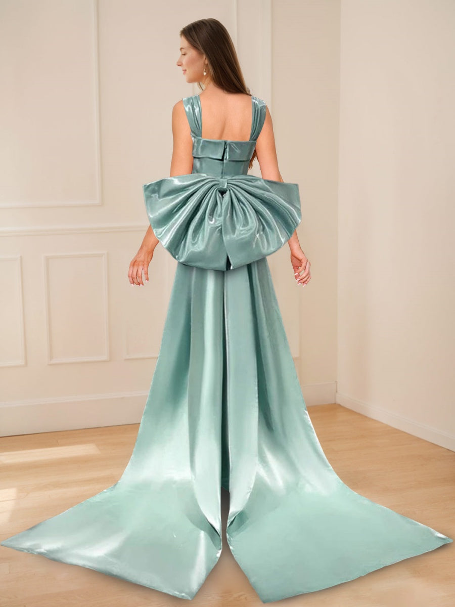 Sheath Square Neckline Floor-Length Prom Dress