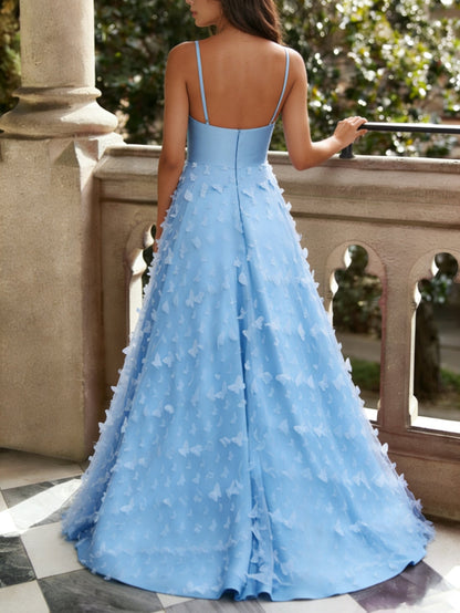 Princess Sweetheart Tulle Prom Dresses with Butterfly