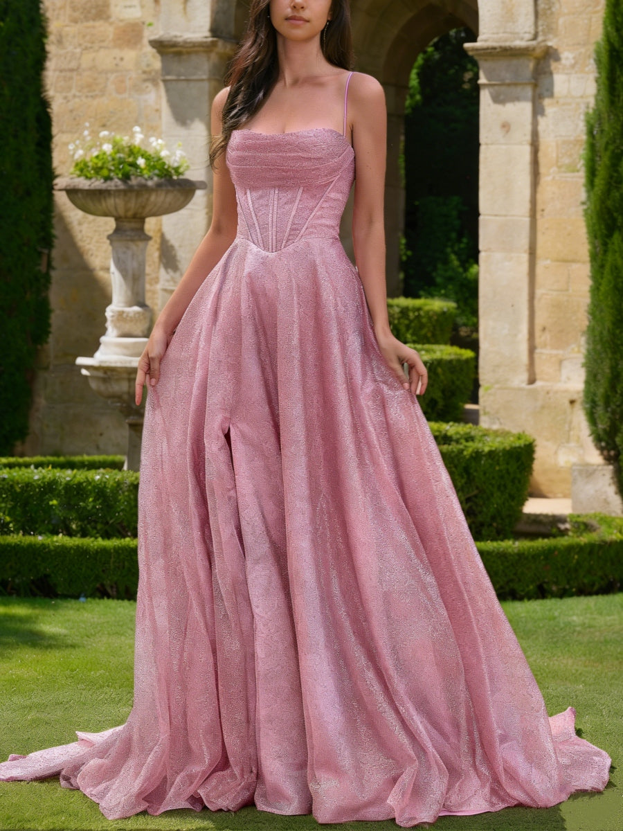 Princess Spaghetti Straps Tulle Prom Dress