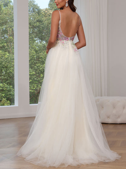 Princess Spaghetti Straps Tulle Prom Dress