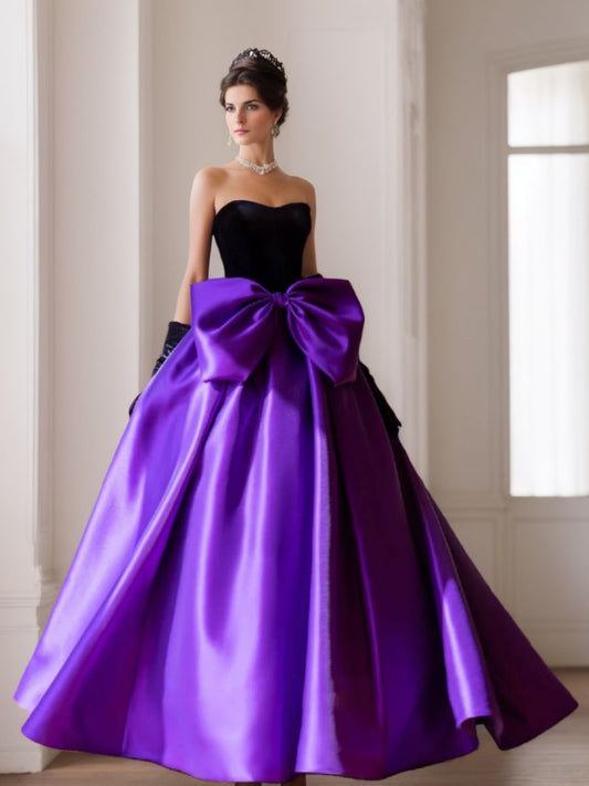 Ball Gown Strapless Sleeveless Floor Length Evening Dress