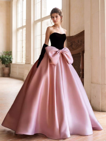 Ball Gown Strapless Sleeveless Floor Length Evening Dress