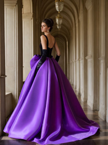 Ball Gown Strapless Sleeveless Floor Length Evening Dress