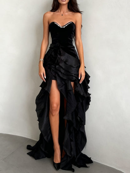 Sheath Strapless Short/Mini Wedding Guest Dresses Sleeveless Beading