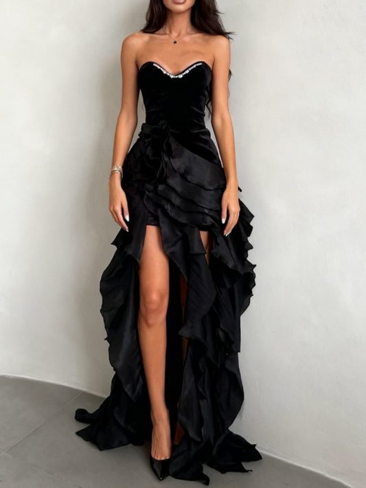 Sheath Strapless Short/Mini Wedding Guest Dresses Sleeveless Beading