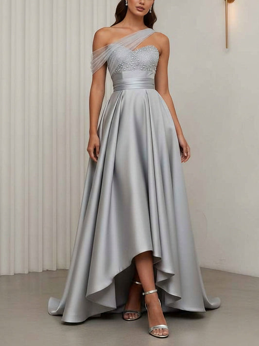 One-Shoulder Cocktail Dresses Floor-Length Formal Dresses