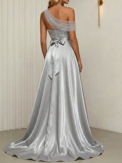 One-Shoulder Cocktail Dresses Floor-Length Formal Dresses