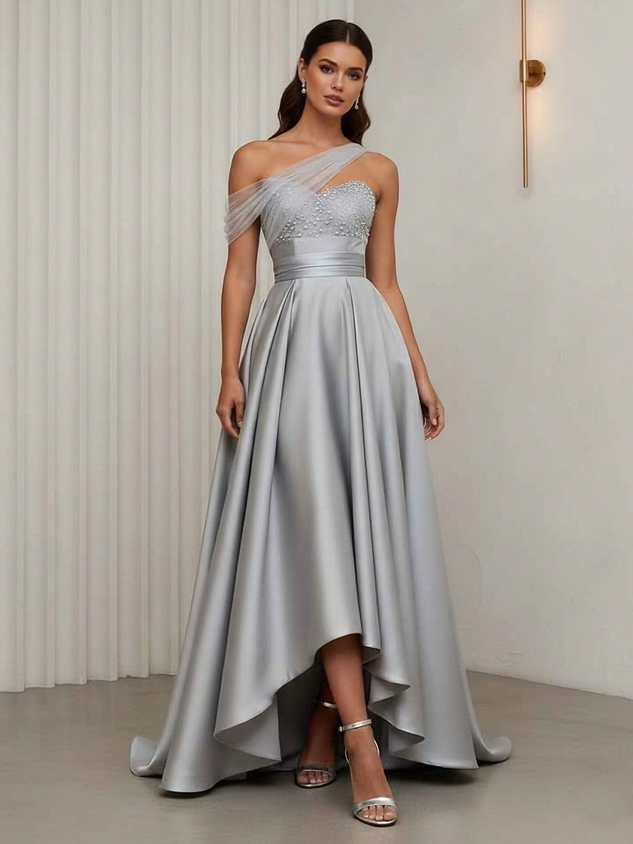 One-Shoulder Cocktail Dresses Floor-Length Formal Dresses