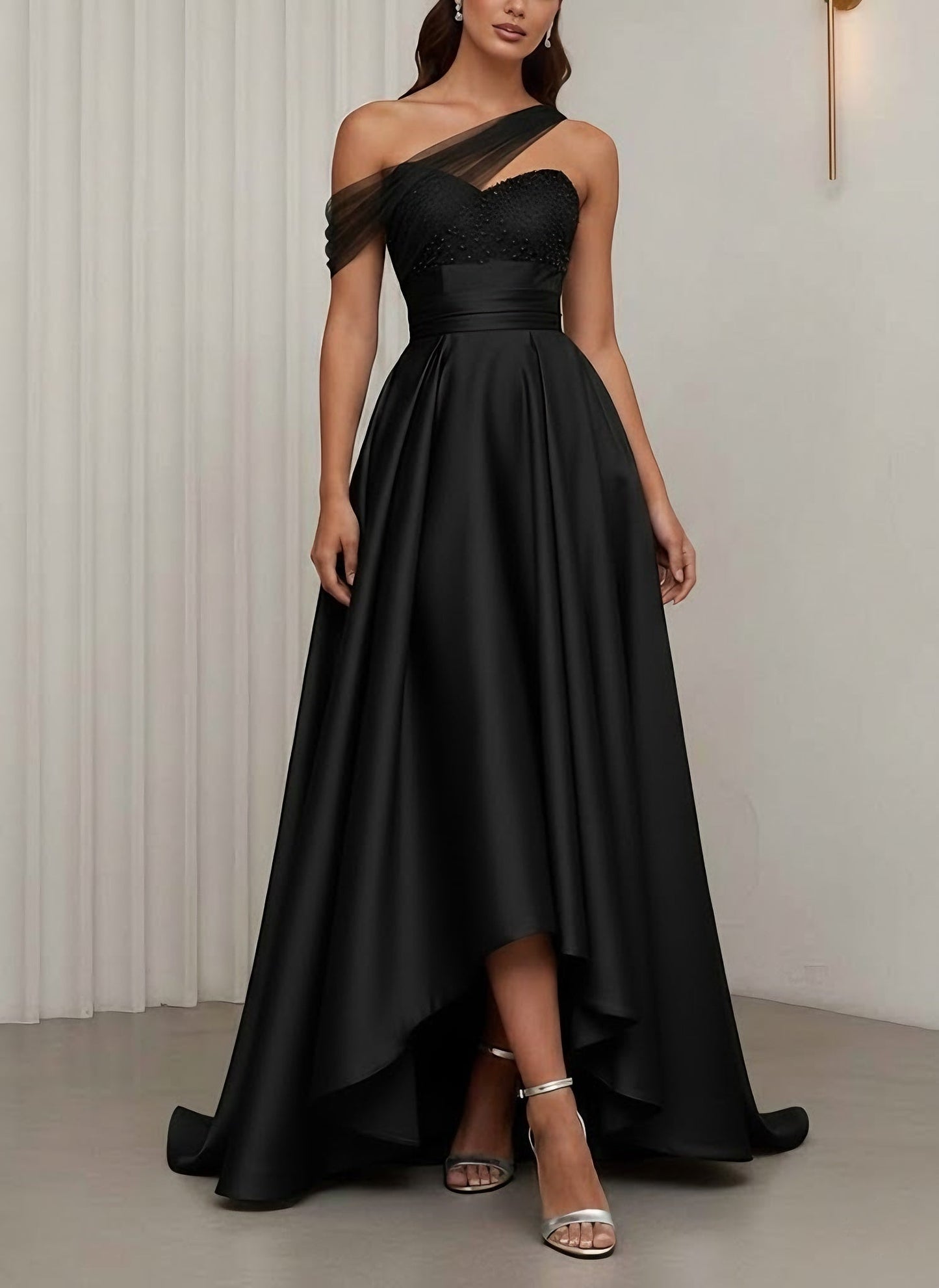 One-Shoulder Cocktail Dresses Floor-Length Formal Dresses
