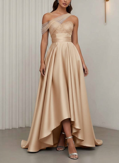 One-Shoulder Cocktail Dresses Floor-Length Formal Dresses