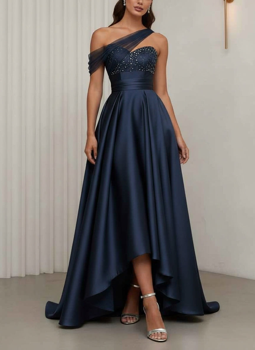 One-Shoulder Cocktail Dresses Floor-Length Formal Dresses