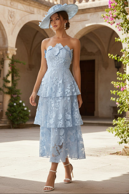 Princess Strapless Lace Cocktail Formal Dresses