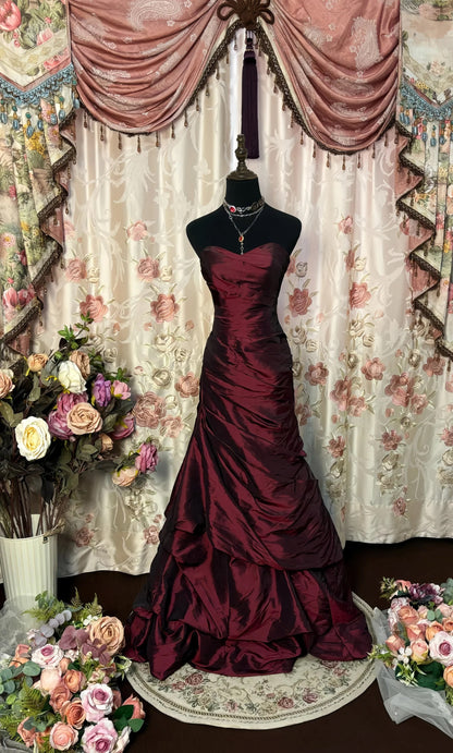 Trumpet Strapless Sleeveless Floor-Length Taffeta Prom Dress