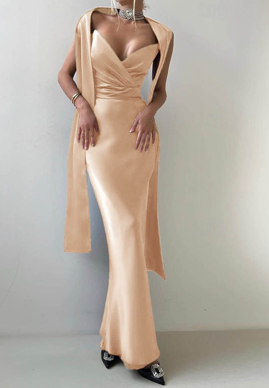 Mermaid Trumpet Floor Length Prom Dresses Evening Gown Formal Dress