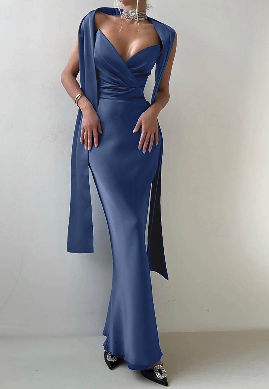 Mermaid Trumpet Floor Length Prom Dresses Evening Gown Formal Dress