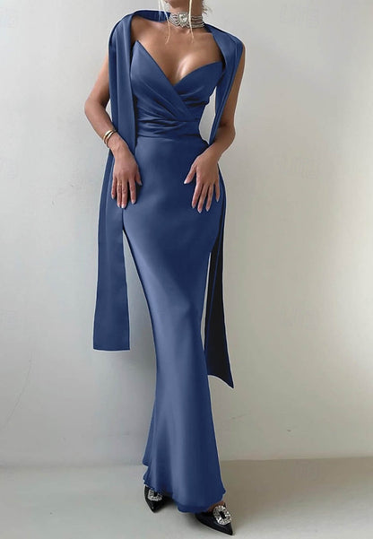 Mermaid Trumpet Floor Length Prom Dresses Evening Gown Formal Dress