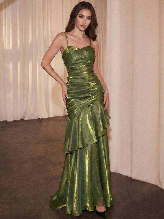 Princess Strapless Sleeveless Floor-Length Evening Dress