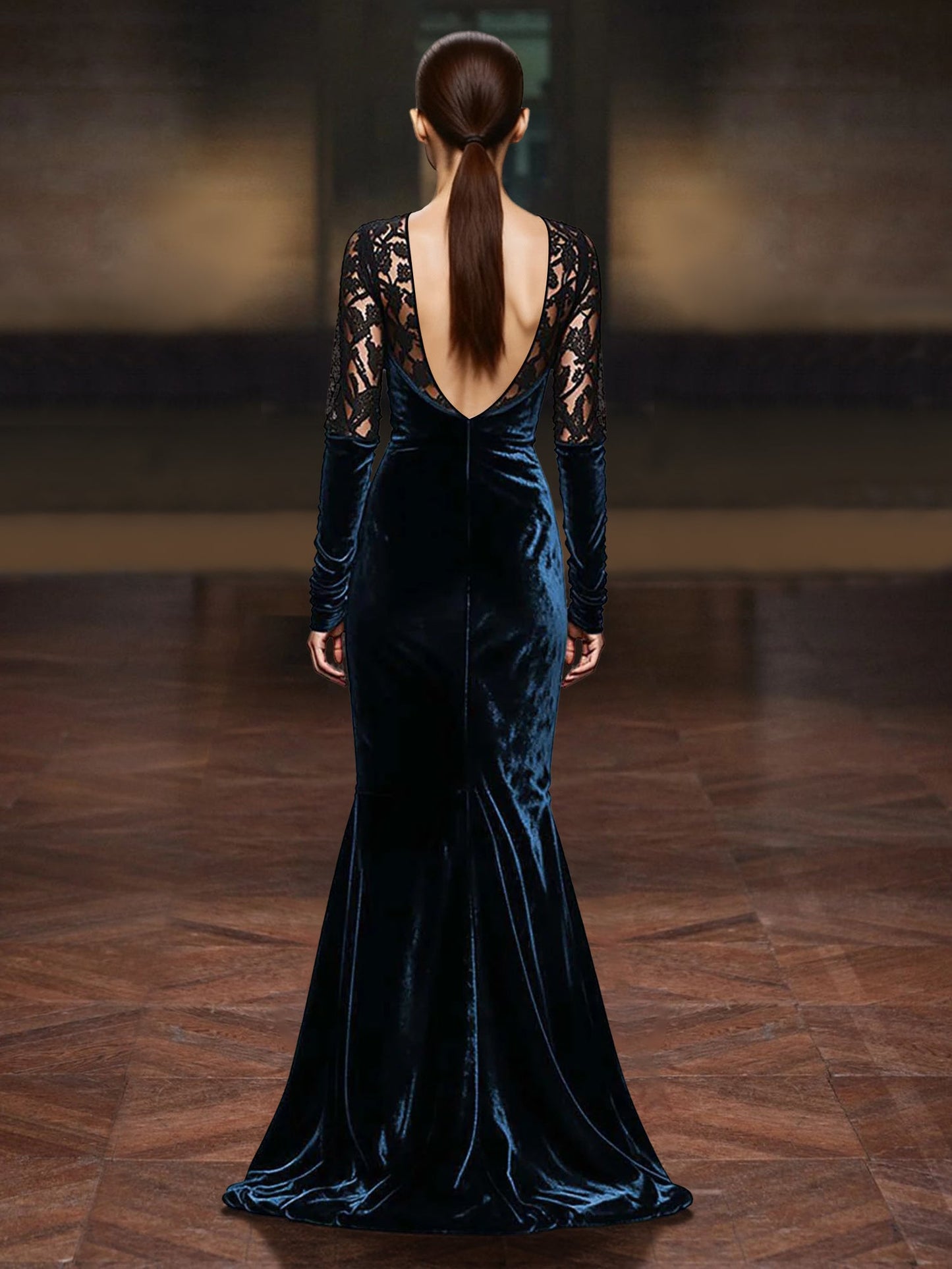 Sheath Evening Dresses Velvet Formal Dress
