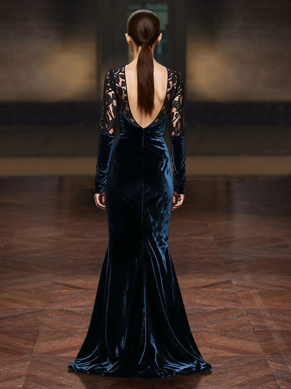 Sheath Evening Dresses Velvet Formal Dress