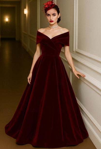 Red Green A-Line Evening Gown Formal Wedding Dress