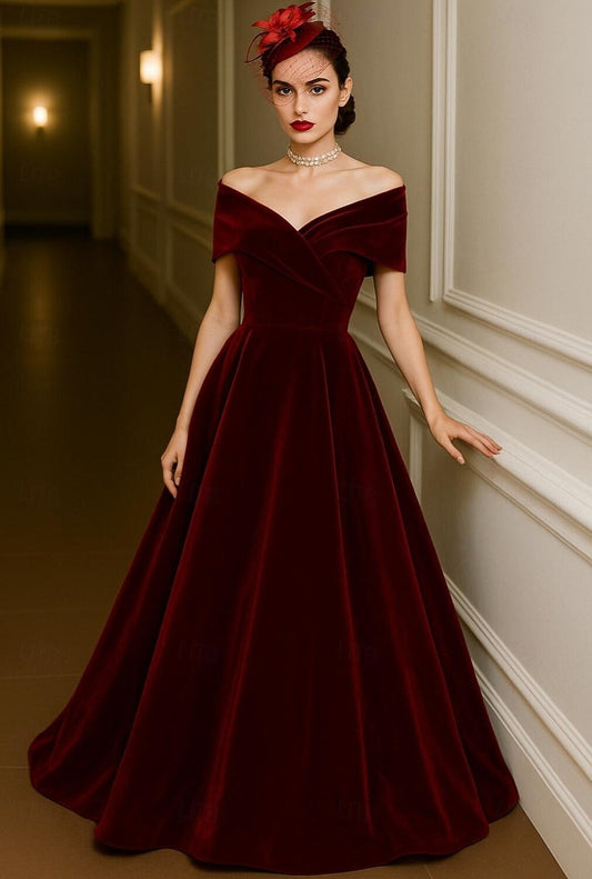 Red Green A-Line Evening Gown Formal Wedding Dress