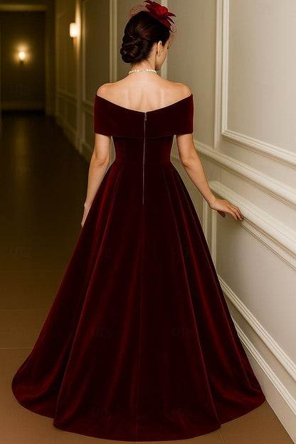Red Green A-Line Evening Gown Formal Wedding Dress