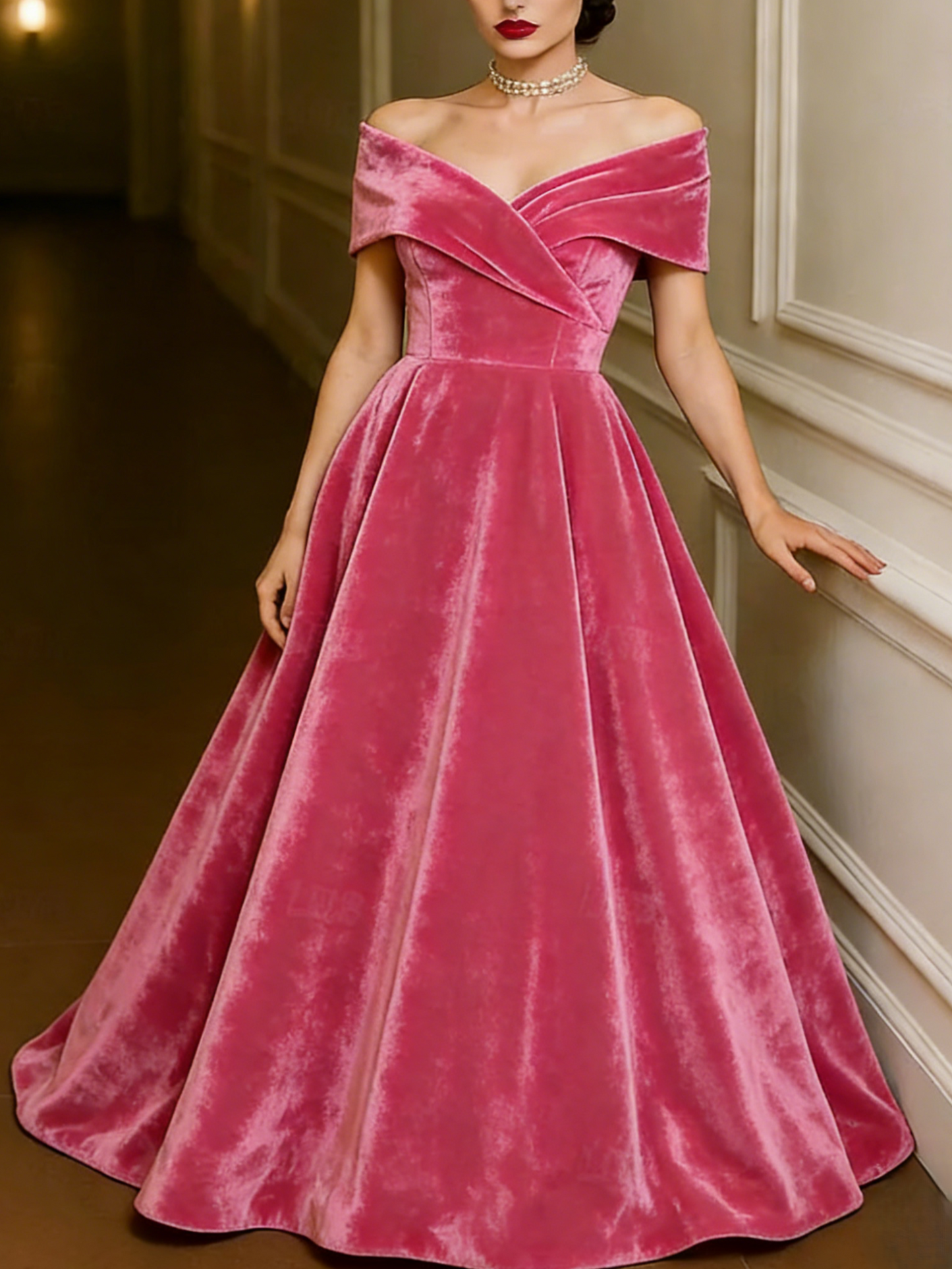 Red Green A-Line Evening Gown Formal Wedding Dress