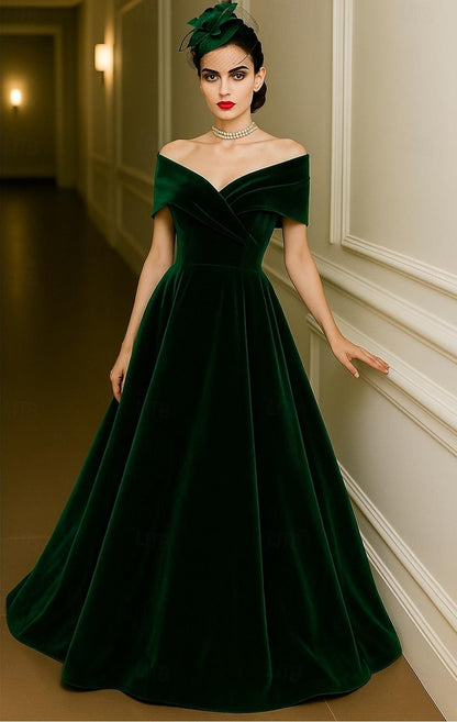 Red Green A-Line Evening Gown Formal Wedding Dress