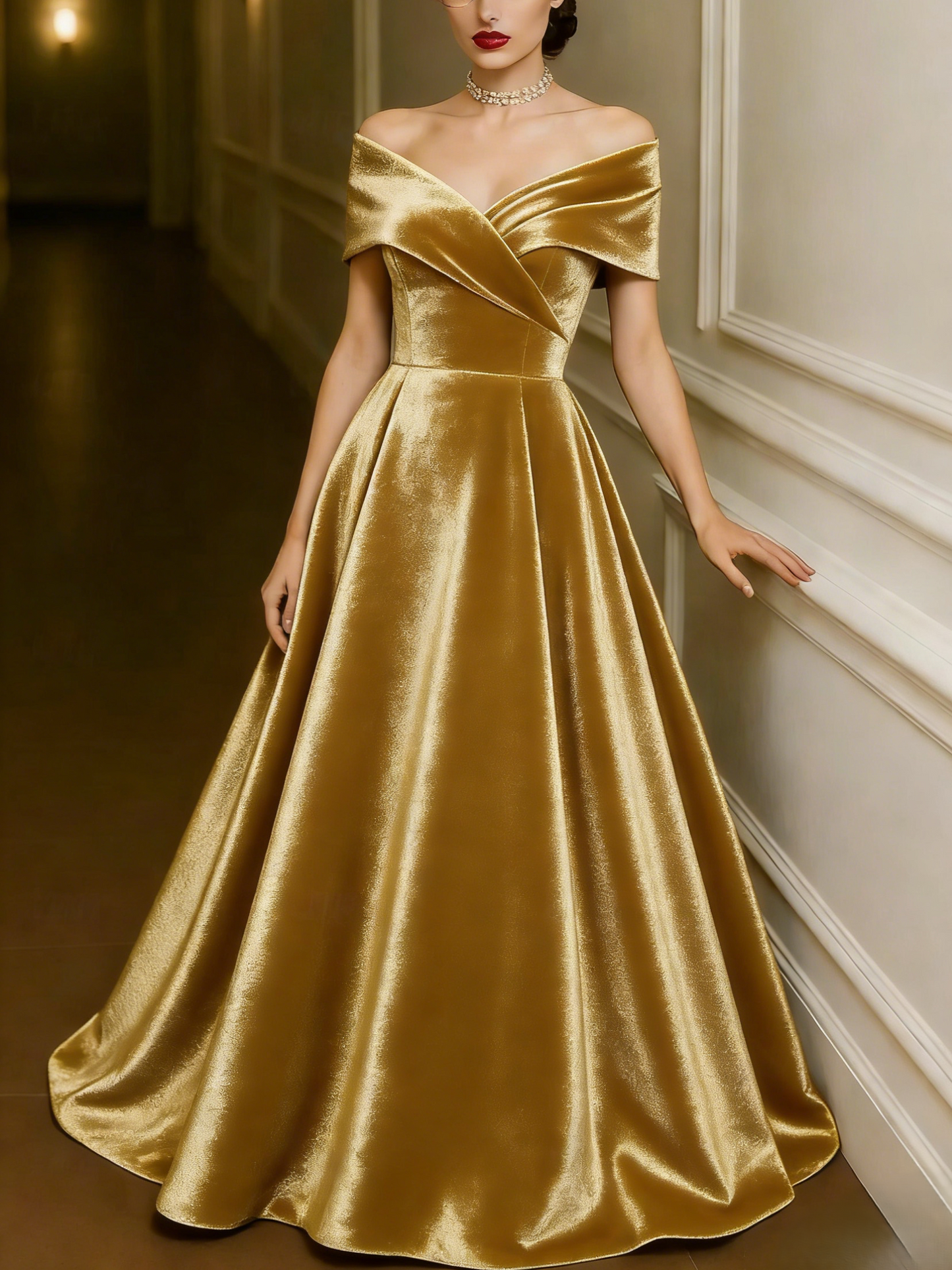 Red Green A-Line Evening Gown Formal Wedding Dress