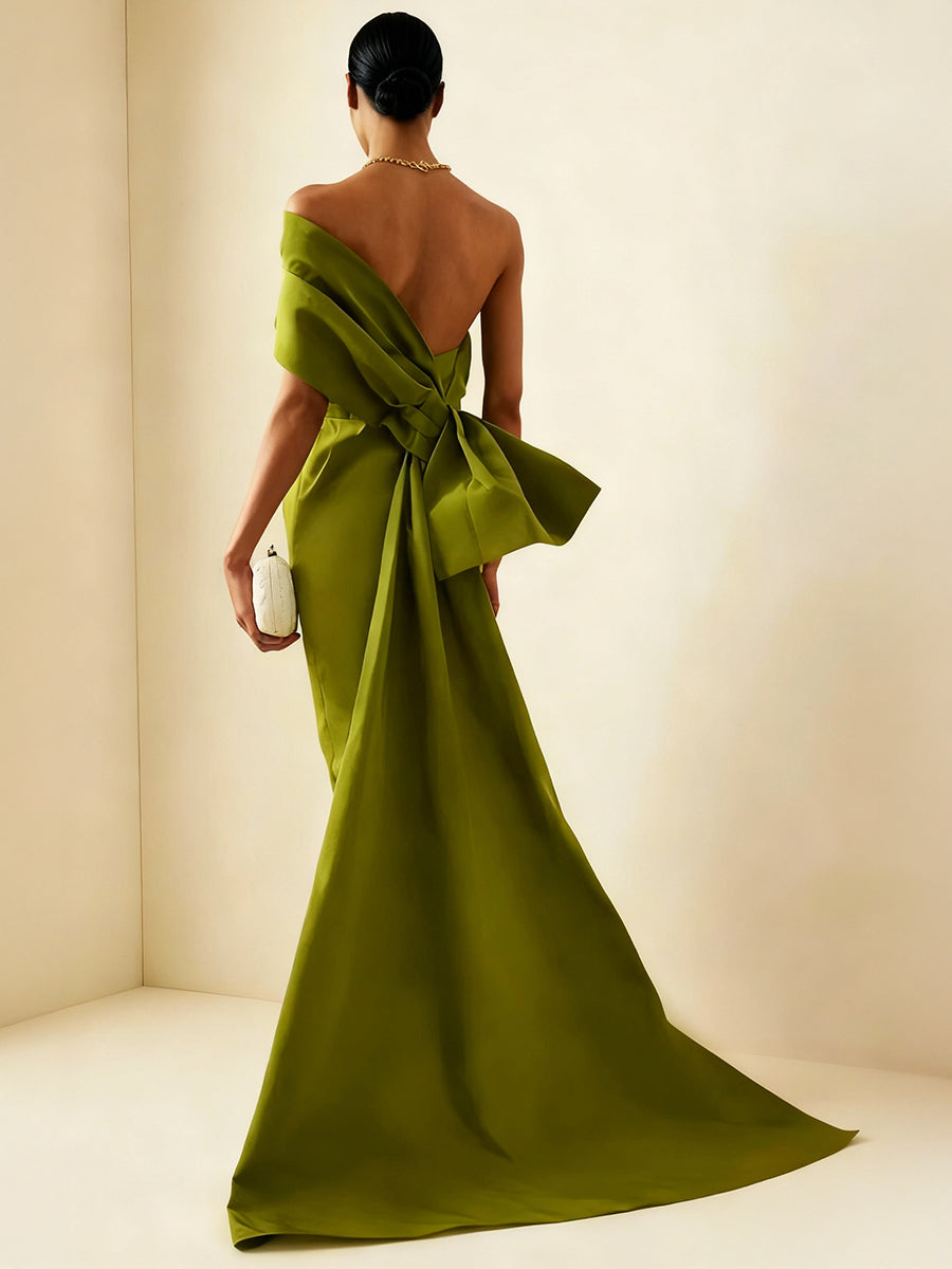 One-Shoulder Sleeveless Ankle-Length Mother Of The Bride Dress