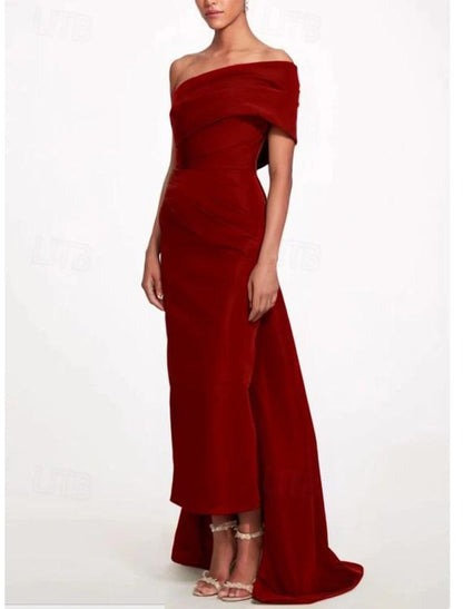 One-Shoulder Sleeveless Ankle-Length Mother Of The Bride Dress