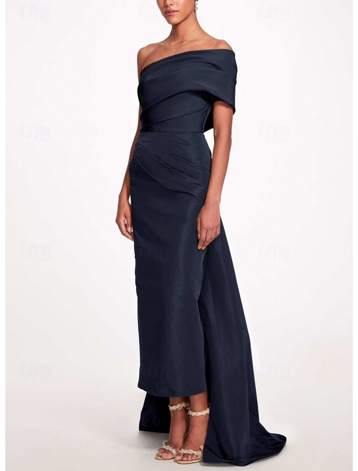 One-Shoulder Sleeveless Ankle-Length Mother Of The Bride Dress