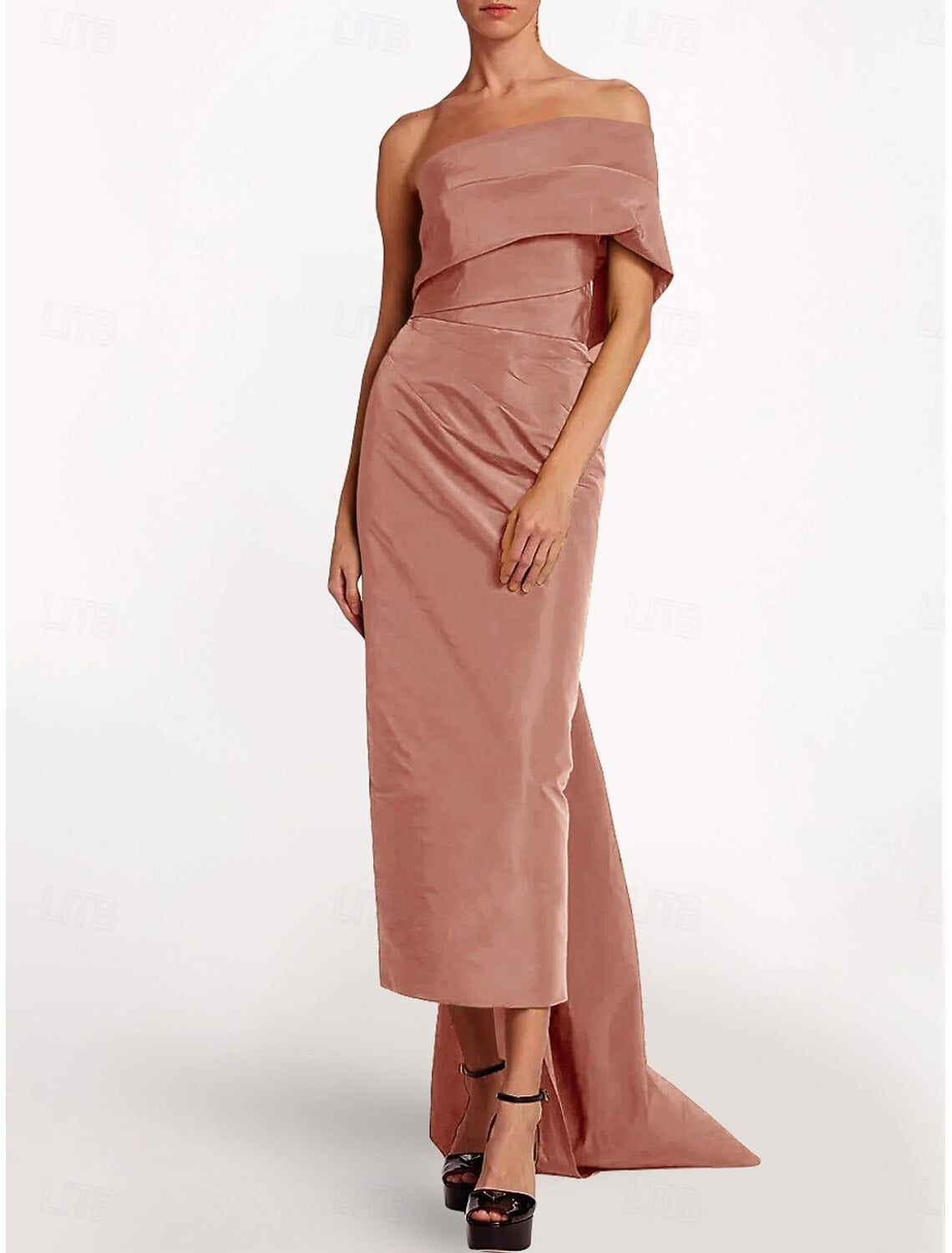 One-Shoulder Sleeveless Ankle-Length Mother Of The Bride Dress