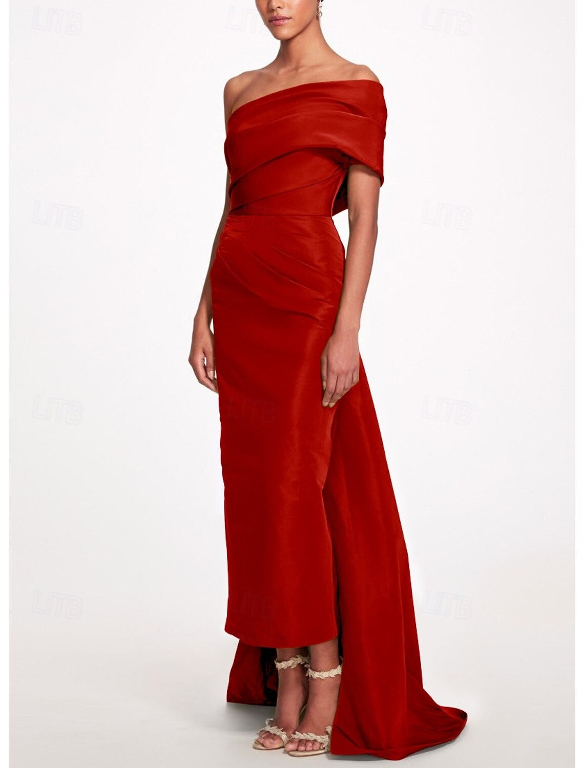One-Shoulder Sleeveless Ankle-Length Mother Of The Bride Dress