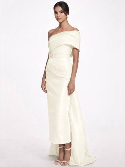 One-Shoulder Sleeveless Ankle-Length Mother Of The Bride Dress